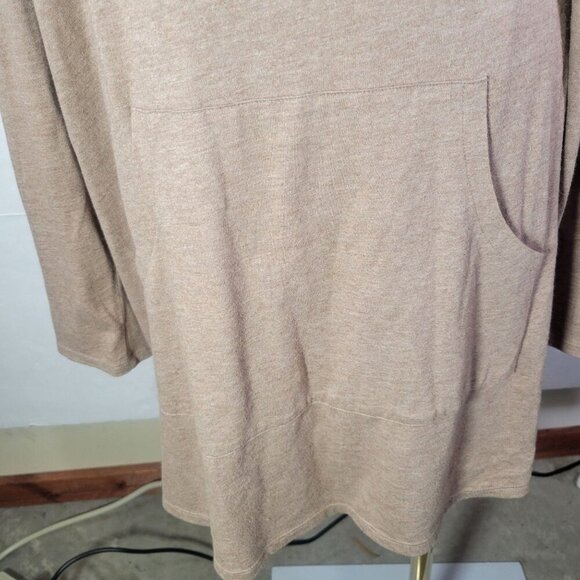 PureJill Women Tan Long Sleeve Tunic With Cowl Neck & Front Pocket Size L - Picture 2 of 11